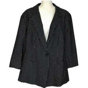 Lane Bryant Black & White Polka Dot Blazer, 26
